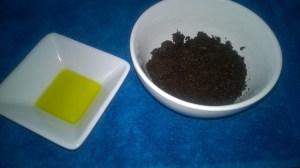 marc de café et huile