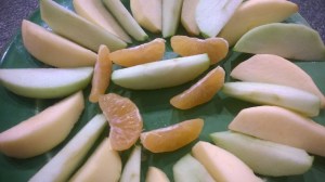 Pommes préparées,, prêtes à manger.